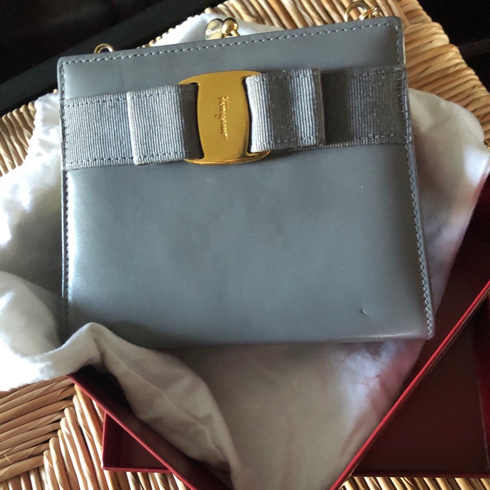 Salvatore ferragamo gray crossbody bag